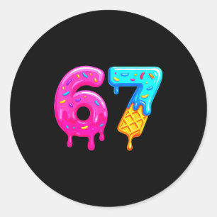 67 Meme Ijs Drip Grappig Zes Zeven Gen Alpha S Ronde Sticker