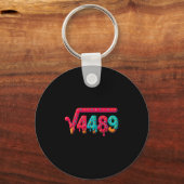 67 Meme Ijs Drip Vierkantswortel 4489 Gen Alpha  Sleutelhanger (Voorkant)