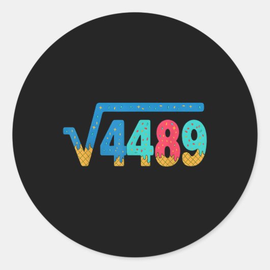67 Meme Ijs Drip Vierkantswortel 4489 Slang Wiskun Ronde Sticker (Voorkant)