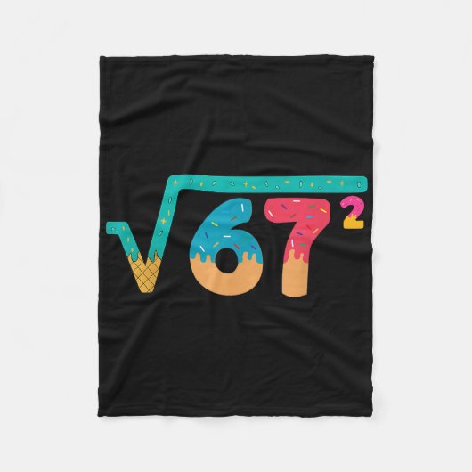 67 Meme Ijs Drip Vierkantswortel 67² Slang Wiskund Fleece Deken (Voorkant)