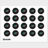 67 Meme ijsdruppel vierkantswortel 67² straattaal Ronde Sticker (Vel)