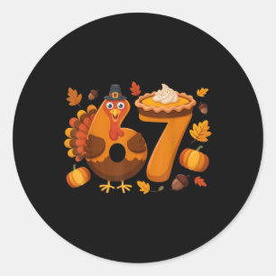 67 Meme Kalkoen 6-7 Grappige Zes Zeven Dankdag Ronde Sticker