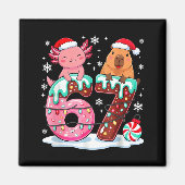 67 Meme Kawaii Axolotl Capybara Christmas Ice Crea Magneet (Voorkant)