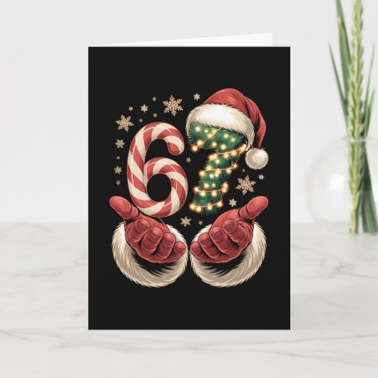 67 Meme Kerst Grappig 6 7 Gen Alpha Sla Jargon Ker Kaart (Voorkant)