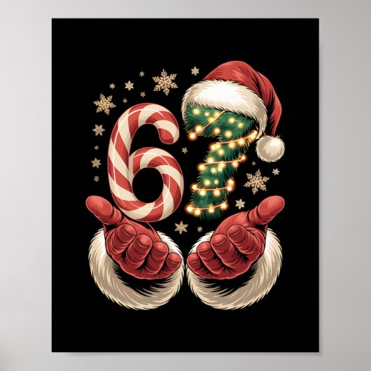 67 Meme Kerst Grappig 6 7 Gen Alpha Slang Sinterkl Poster (Voorkant)