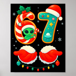 67 Meme Kerst Grappige Alien Kerstman Zes Zeven Ke Poster