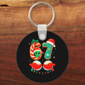 67 Meme Kerst Grappige Alien Kerstman Zes Zeven Ke Sleutelhanger (Voorkant)