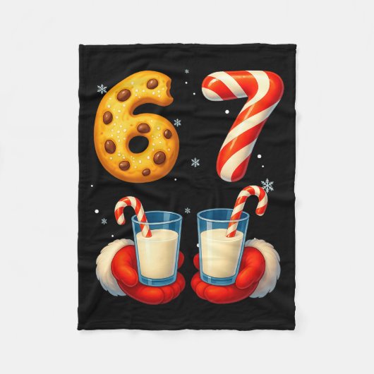 67 Meme Kerst Koekje Candy Cane Grappig Zes Zeven Fleece Deken (Voorkant)