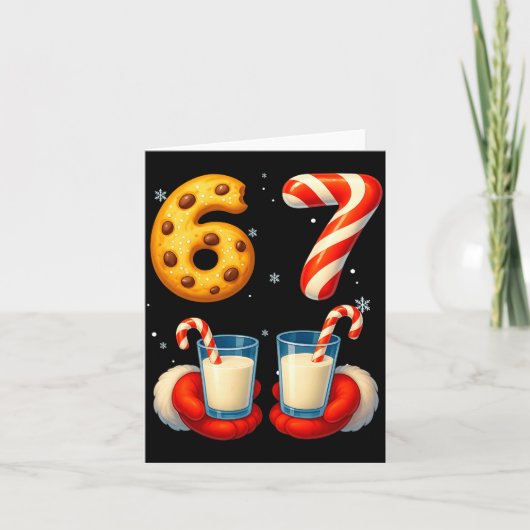 67 Meme Kerst Koekje Candy Cane Grappig Zes Zeven Kaart (Voorkant)