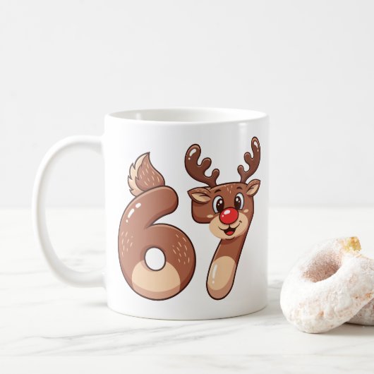 67 Meme Kerst Rendier Mok (Met donut)