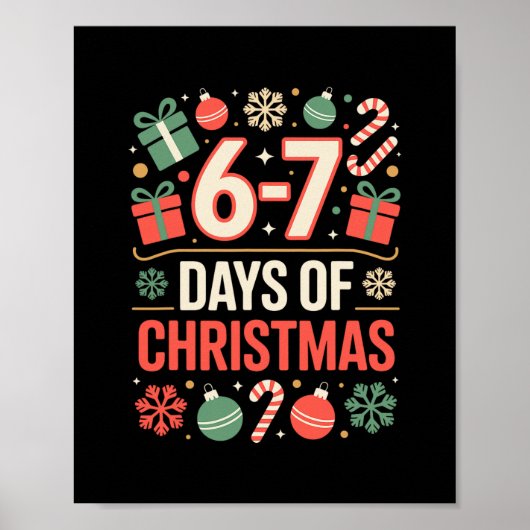 67 Meme Kerst Vakantie Grappig Zes Zeven Gen Alph Poster (Voorkant)