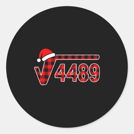 67 Meme Kerst Vierkantswortel 4489 Zes Zeven Wisku Ronde Sticker (Voorkant)