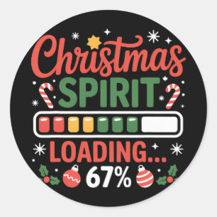 67 Meme kerstgeest wordt geladen 67% Zes Zeven Voo Ronde Sticker