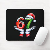67 Meme Kerstman Hand Grappig Zes Zeven Kerstmis Muismat (Met muis)