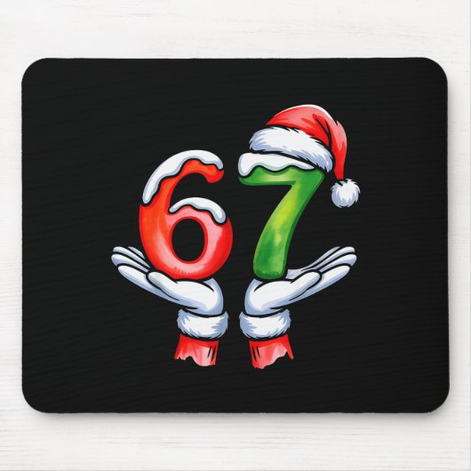 67 Meme Kerstman Hand Grappig Zes Zeven Kerstmis Muismat (Voorkant)