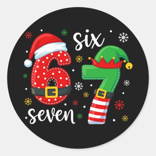 67 Meme Kerstmis Ronde Sticker (Voorkant)