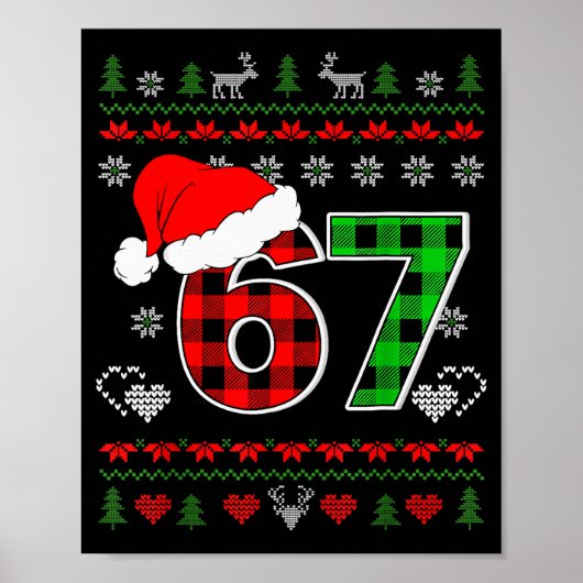 67 Meme Kerstmis Zes Zeven Kerstmis Horrortrui Her Poster (Voorkant)