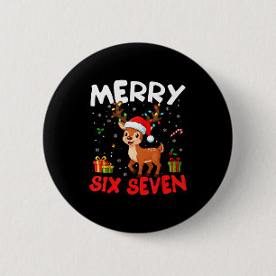 67 Meme Kerstmis Zes Zeven Rendieren Grappig Kerst Ronde Button 5,7 Cm