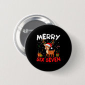 67 Meme Kerstmis Zes Zeven Rendieren Grappig Kerst Ronde Button 5,7 Cm (Voorkant /achterkant)