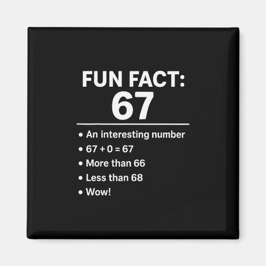 67 Meme Leuk Feit - Six Seven Gen Alpha Z Grappig Magneet (Voorkant)