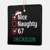 67 Meme Leuk Stoute Kerstman Hoed Grappige Naam Keramisch Ornament (Links)