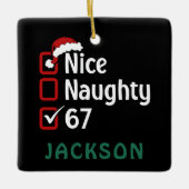 67 Meme Leuk Stoute Kerstman Hoed Grappige Naam Keramisch Ornament (Voorkant)