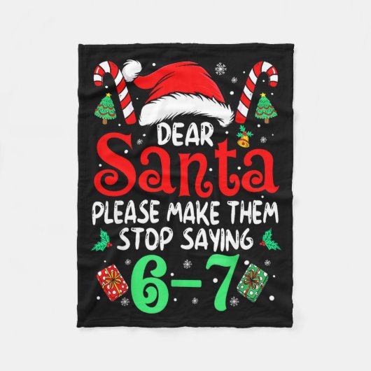67 Meme Lieve Sint 6 7 Grappige Kerstmis Zes Zeven Fleece Deken (Voorkant)