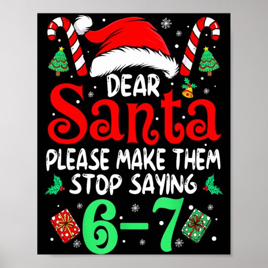 67 Meme Lieve Sint 6 7 Grappige Kerstmis Zes Zeven Poster (Voorkant)