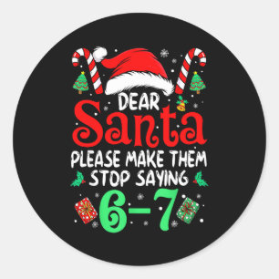 67 Meme Lieve Sint 6 7 Grappige Kerstmis Zes Zeven Ronde Sticker