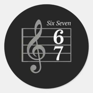 67 Meme Muziekslang Muzikant Zes Zeven Grappige Mu Ronde Sticker