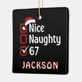 67 Meme Nice Naughty Santa Hat Funny Name Keramisch Ornament (Links)