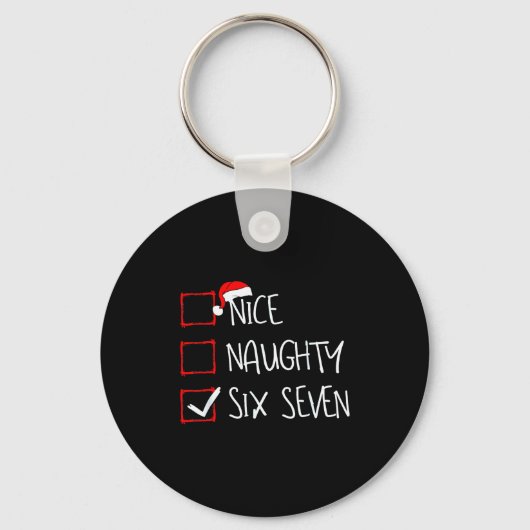 67 Meme Nice Naughty Six Seven Gen Alpha Funny Chr Sleutelhanger (Voorkant)