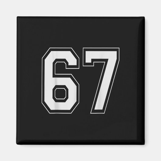 67 Meme Nummer Zes Zeven Gen Alpha Jargon 6 7  Magneet (Voorkant)