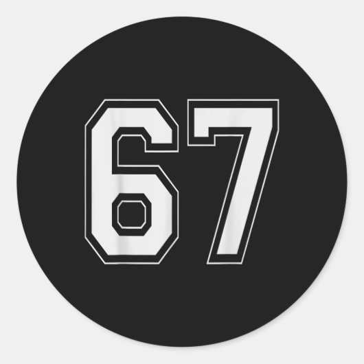 67 Meme Nummer Zes Zeven Gen Alpha Jargon 6 7 Ronde Sticker (Voorkant)