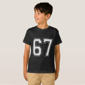 67 Meme Nummer Zes Zeven Gen Alpha Jargon 6 7 T-shirt (Voorkant volledig)