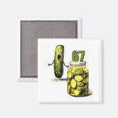67 Meme Pickle Verrassing Een Pot Schijfjes Augurk Magneet (Voorkant / Achterkant)
