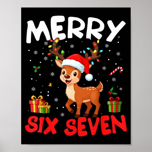 67 Meme Prettige Zes Zeven Rendieren Grappige Kers Poster (Voorkant)