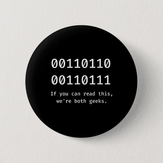 67 Meme programmeur binaire code grappig zes zeven Ronde Button 5,7 Cm (Voorkant)