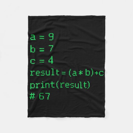 67 Meme Python Code Result Geek Humor Zes Zeven Pr Fleece Deken (Voorkant)