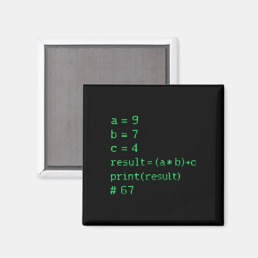 67 Meme Python Code Result Geek Humor Zes Zeven Pr Magneet (Voorkant / Achterkant)