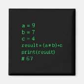 67 Meme Python Code Result Geek Humor Zes Zeven Pr Magneet (Voorkant)
