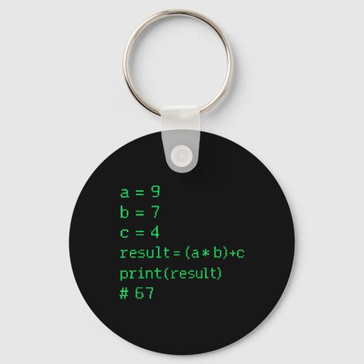 67 Meme Python Code Result Geek Humor Zes Zeven Pr Sleutelhanger (Voorkant)
