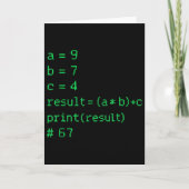 67 Meme Python Code Resultaat Geek Humor Zes Zeven Kaart (Voorkant)