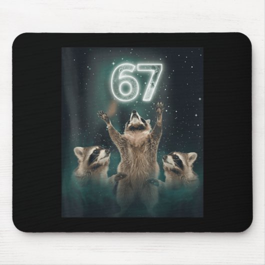 67 Meme Raccoon Howling At The Moon 6 7 Funny Weir Muismat (Voorkant)