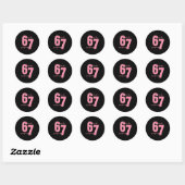67 Meme  Ronde Sticker (Vel)