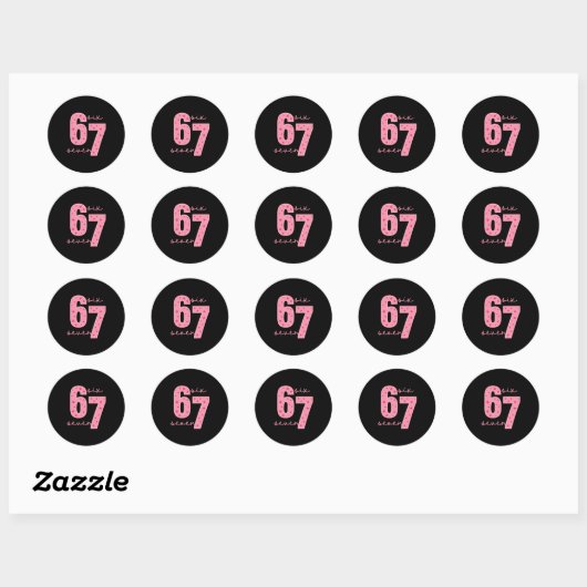 67 Meme  Ronde Sticker (Vel)