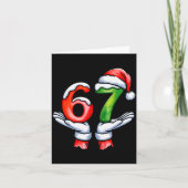 67 Meme Santa Claus Hand Funny Six Seven Christmas Kaart (Voorkant)