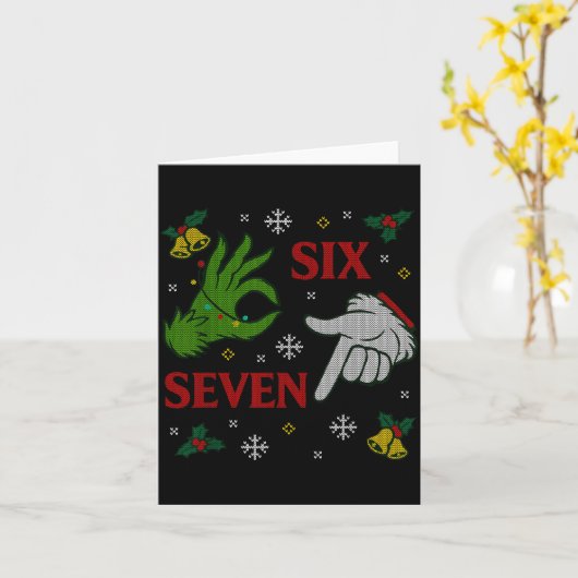 67 Meme Santa Hands Christmas Ugly Sweater Xmas Ce Kaart (Gele Bloem)