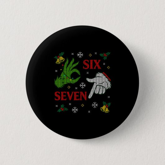 67 Meme Santa Hands Christmas Ugly Sweater Xmas Ce Ronde Button 5,7 Cm (Voorkant)