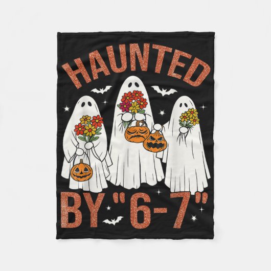 67 Meme Schattig Boo Halloween Kostuum Heeft Angst Fleece Deken (Voorkant)